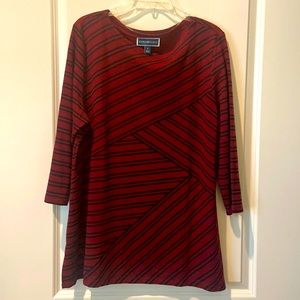 Karen Scott Asymmetrical Stripe Tunic